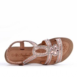 Women's sandals rhinestone in faux leather