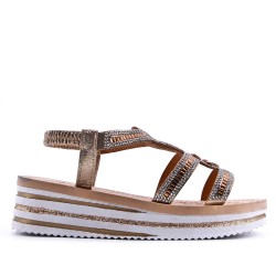 Women's sandals rhinestone in faux leather