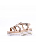 Sandales femme strass confortable en simili cuir