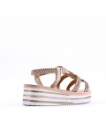 Sandales femme strass confortable en simili cuir