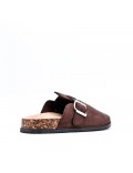 Mixed material wedge sandal