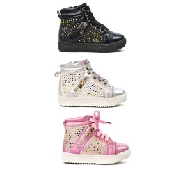 Basket montante fille à strass