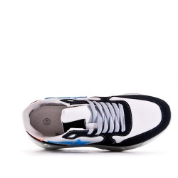 Mix-material sneakers with laces