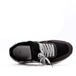 Mix-material sneakers with laces