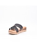 Large Size 38-43- Sandalia confort con cuña en piel sintética para mujer