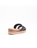 Large Size 38-43- Sandalia confort con cuña en piel sintética para mujer
