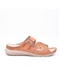 Large Size 38-43 - Wedge comfort sandal in faux leather for women