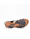 Large Size 38-43- Sandalia confort con cuña en piel sintética para mujer