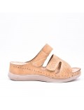 Large Size 38-43- Sandalia confort con cuña en piel sintética para mujer