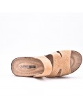 Large Size 38-43- Sandalia confort con cuña en piel sintética para mujer