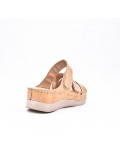 Large Size 38-43- Sandalia confort con cuña en piel sintética para mujer