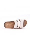 Grande Taille 38-43- Sandale comfort compensée en simili cuir pour femme