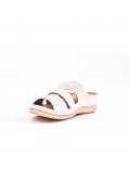 Grande Taille 38-43- Sandale comfort compensée en simili cuir pour femme