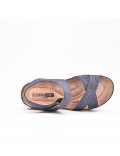 Large Size 38-43- Sandalia confort con cuña en piel sintética para mujer
