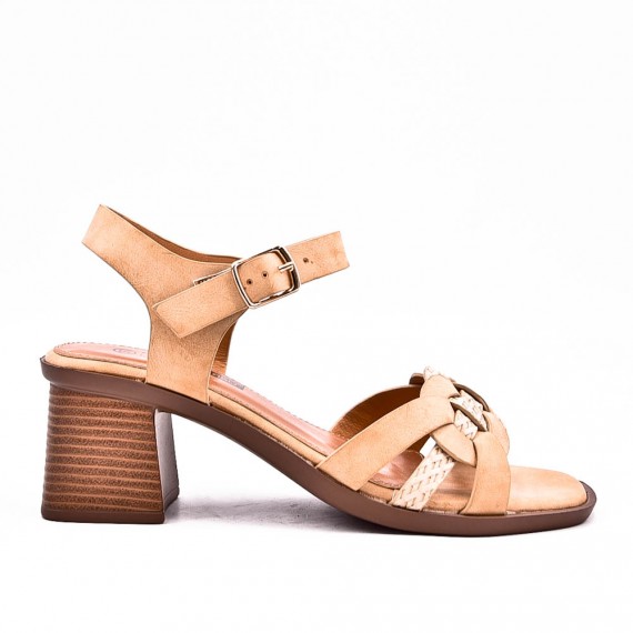 Faux leather heeled sandal