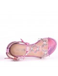 Girl's mixed materials sandal