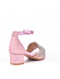 Girl's mixed materials sandal