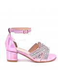 Girl's mixed materials sandal