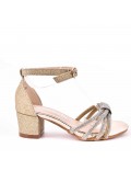 Girl's mixed materials sandal
