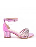 Girl's mixed materials sandal