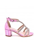 Girl's mixed materials sandal