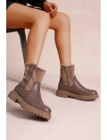 Ankle boot in a mix of materials for autumn and winter