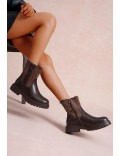 Ankle boot in a mix of materials for autumn and winter