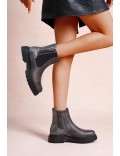 Ankle boot in a mix of materials for autumn and winter