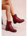 Ankle boot in a mix of materials for autumn and winter