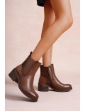 Ankle boot in a mix of materials for autumn and winter