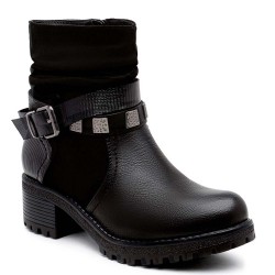 Ankle boot in a mix of materials for autumn and winter