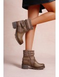 Ankle boot in a mix of materials for autumn and winter