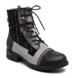 Ankle boot in a mix of materials for autumn and winter