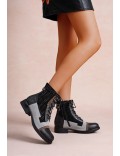 Ankle boot in a mix of materials for autumn and winter