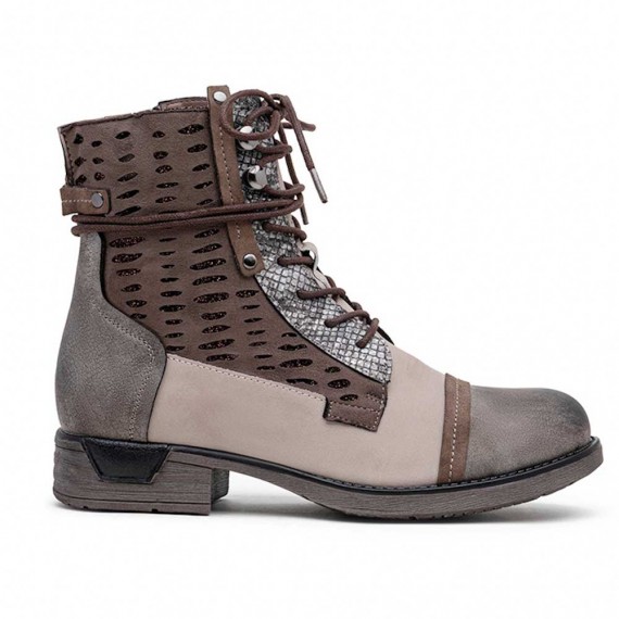 Ankle boot in a mix of materials for autumn and winter