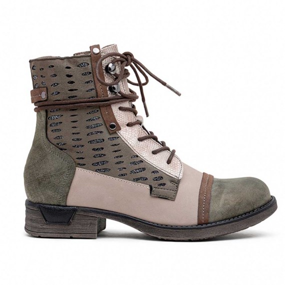 Ankle boot in a mix of materials for autumn and winter