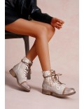 Ankle boot in a mix of materials for autumn and winter