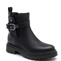 Ankle boot in a mix of materials for autumn and winter