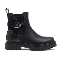 Ankle boot in a mix of materials for autumn and winter