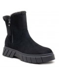 Faux suede ankle boot with zip closure