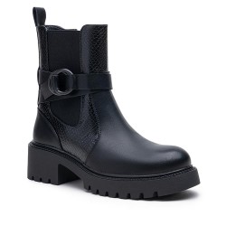 Ankle boot in a mix of materials for autumn and winter