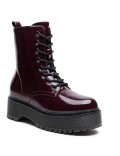Faux leather lace-up ankle boot
