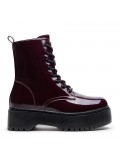 Faux leather lace-up ankle boot