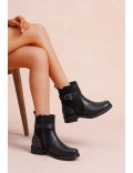 Ankle boot in a mix of materials for autumn and winter
