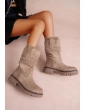 Botte en simili daim