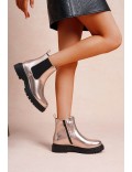 Ankle boot in a mix of materials for autumn and winter