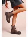 Ankle boot in a mix of materials for autumn and winter