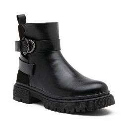 Faux leather ankle boot