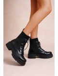 Ankle boot in a mix of materials for autumn and winter