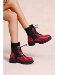 Ankle boot in a mix of materials for autumn and winter